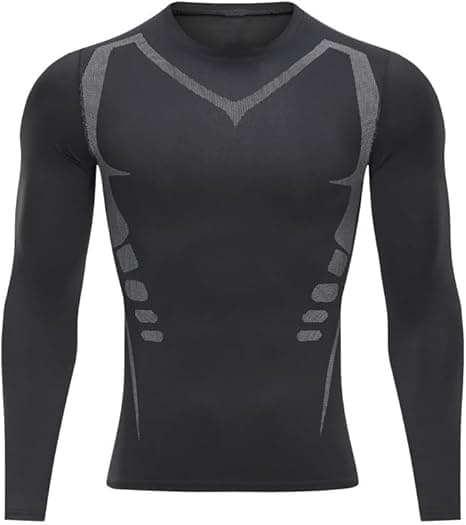 Maillot Compression à Manches Longues pour Homme Sports Séchage Rapide pour Course à Pied Fitness