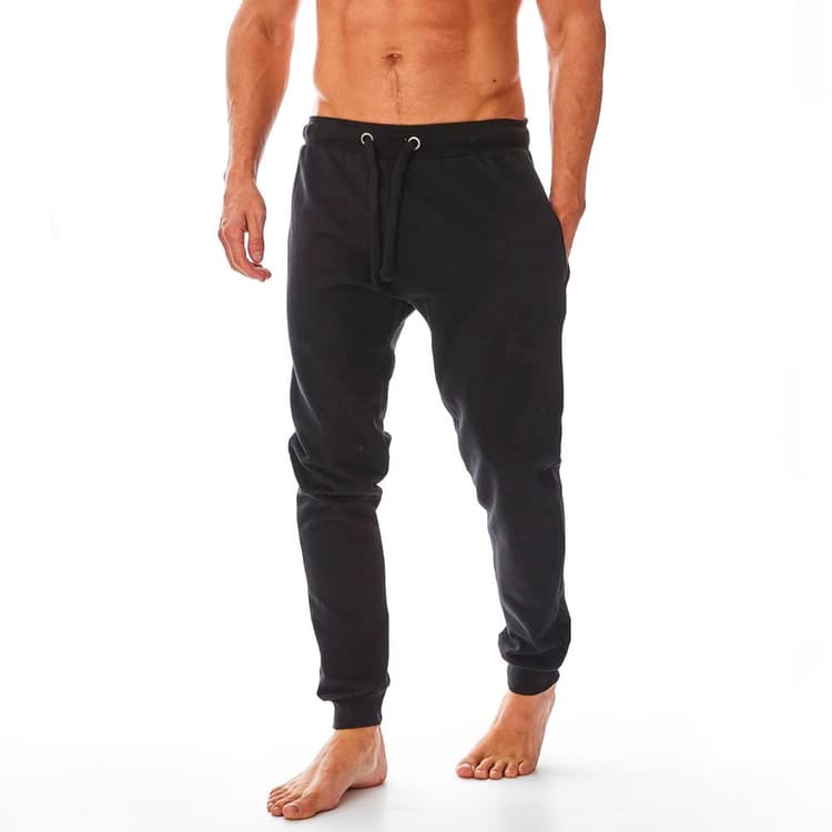 Iron Mountain Pantalon de Jogging pour Homme en Fil recyclé, Pantalon de Sport, Pantalon d'entraînement avec Revers, Noir, L