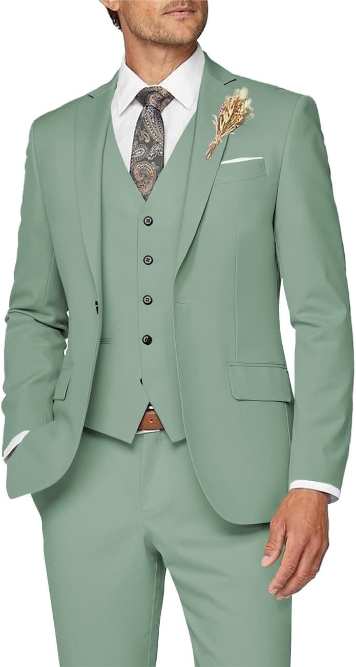 Wangyue Costume 3 pièces pour homme, coupe ajustée, style formel/professionnel pour mariage, bal de promo et dîner