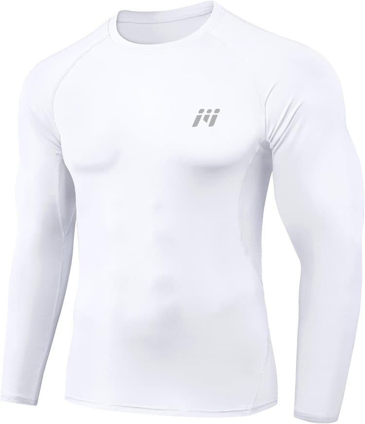 MEETWEE Haut Compression Homme Manche Longue/Courtes,Baselayer Maillot Running Vetement Fitness pour Sports Jogging T-Shirt Baselayer pour Sports Musculation Gym