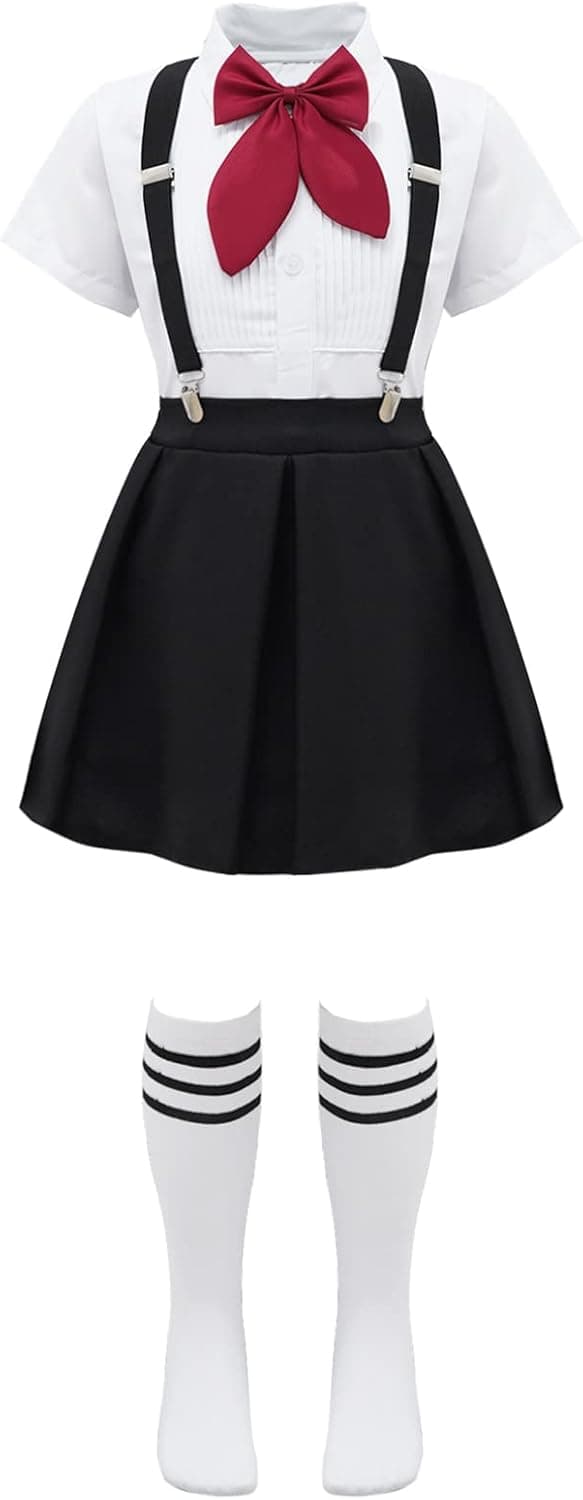 Agoky Uniformes Scolaires Enfants Filles Ensemble Robe Écolière Costume Étudiante Marine Robe Jeu De Rôle Carnaval Fête Performance 3-16 Ans