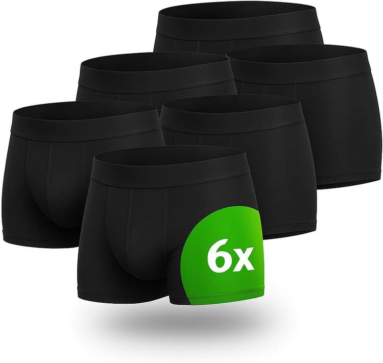 Kemes Lot de 6 boxers pour homme en coton 95 % élasthanne 5 % sous-vêtements respirants