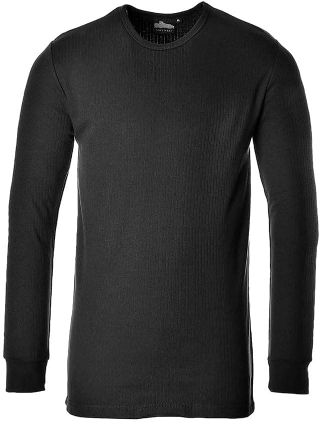 Portwest B123 T-shirt Thermique Isolé à Manches Longues Noir, Moyen