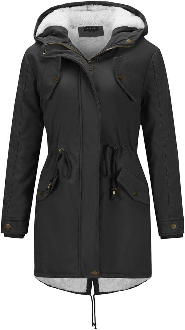 YYNUDA Manteau Femme d'hiver Chaud Parka Mi-longue Veste d'hiver Blouson à Capuche épais Fourrure Blouson avec Capuche Grande Taille