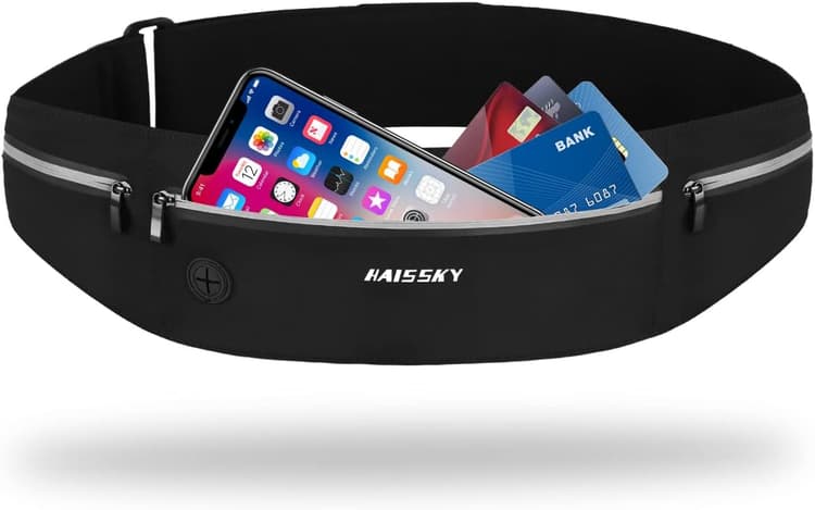 HAISSKY Ceinture de Course Sacs Bananes de Sport,Etanche Running Belt, Porte Téléphone Sport Léger pour Entraînements de Gym, Jogging, Voyages et Activités en Extérieur