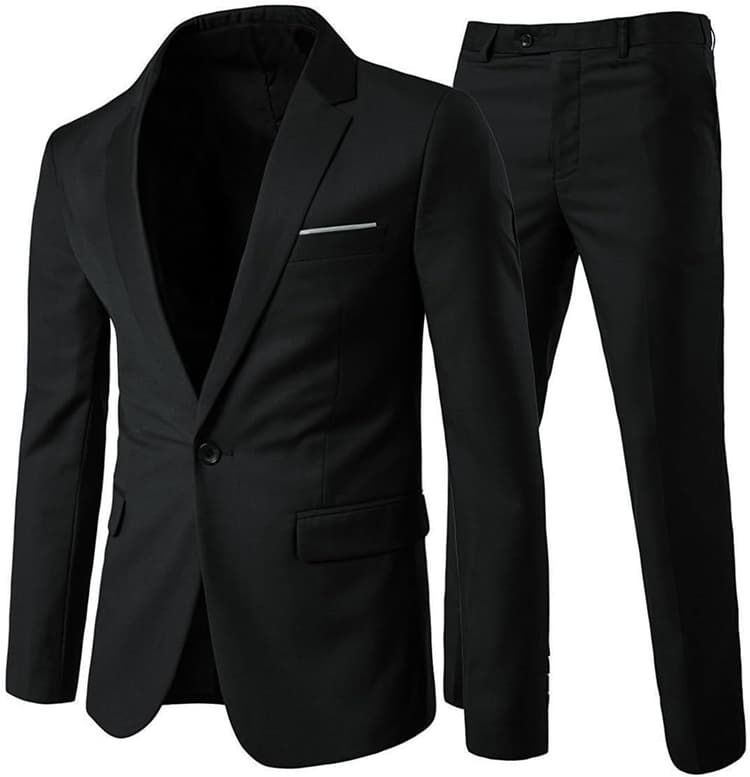 Allthemen Costume Homme Formel d'affaire de Couleur Uni à la Mode Slim Fit Deux pièces