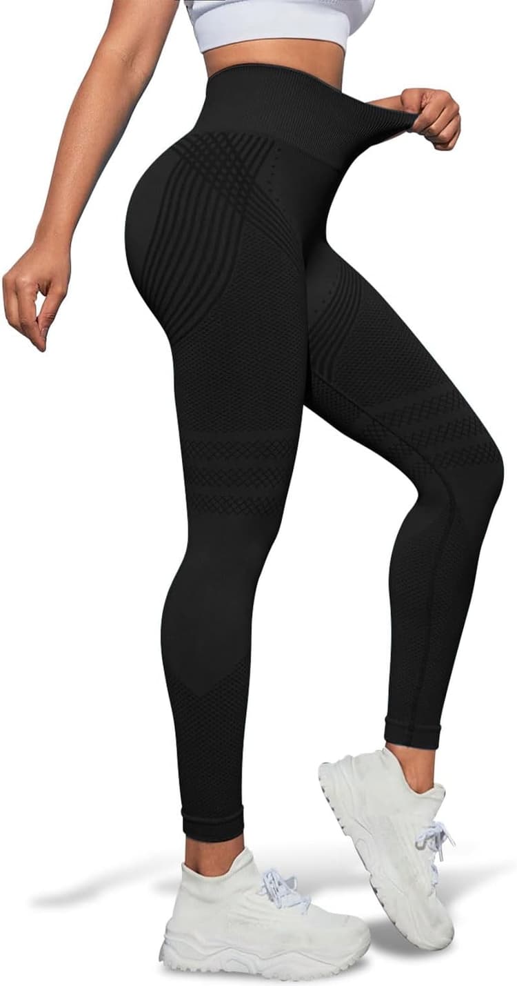 Leggings Anti Cellulite Femme, Legging 3D Anti-Cellulite à Compression, Minceur Push-Up Taille Haute sans Couture, Pantalon de Sport Yoga Fitness Sculptant