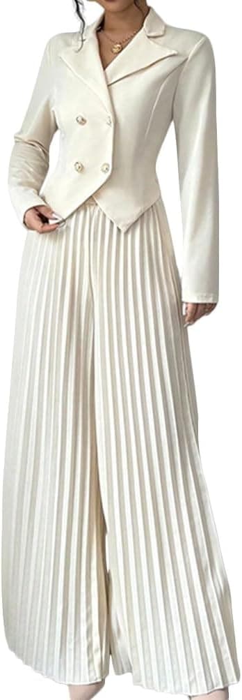 shownicer Tailleur Femme Ensemble 2 Pièces Élégant Slim Fit Manche Longue Blazer Col Revers Veste Formel Bureau Travail Pantalon Costumes