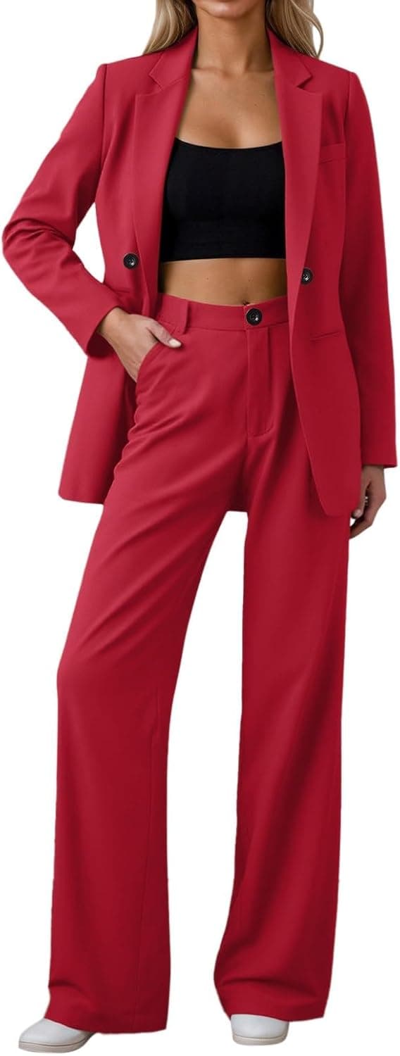 Tailleur Automne Hiver Costumes Col Revers Chic Femmes Tailleurs Poches Business Ensembles Costume Officiel Manteaus Blazer Grande Taille Vestes Pas Cher pour Cérémonie Mariage