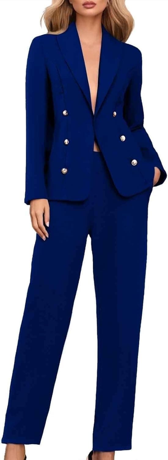 Costume Femme Élégant Curvy Formelle Complet Blazer Business Couleur Unie Léger Vestes Et Pantalons Mode Mariages Et Fêtes Tailleur Outfits Travail Bureau Manches Longues Combinaison de Cérémonie