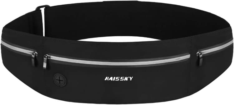 HAISSKY Ceinture de Course, Ceinture Sport Sacs Bananes de Sport Réglable Etanche Running Belt pour Homme Femme Support de téléphone, Convient pour Gym, Jogging, Escalade, Fitness, Randonnée
