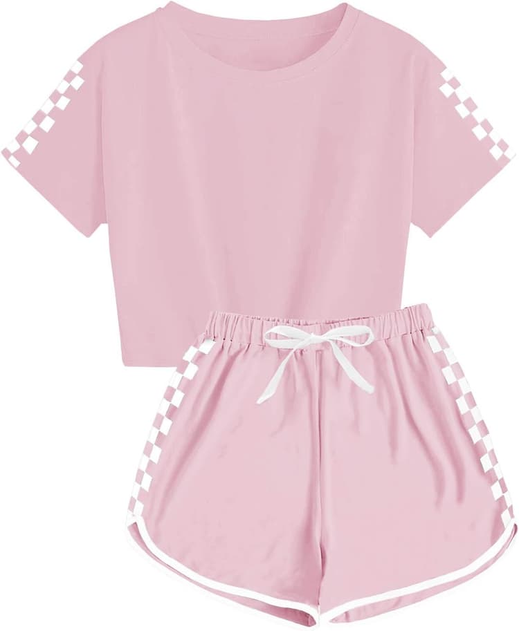 Haloumoning Unisex Girls Boys 2 Piece Outfits Crop Tops and Shorts Set Soft Cotton Clothing Sets Sports Tracksuit
