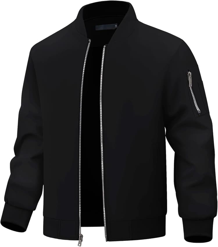 Blouson Homme mi Saison Veste Décontracté Printemps Automne Vestes Bomber Manteaux Eté de Sport Jacket