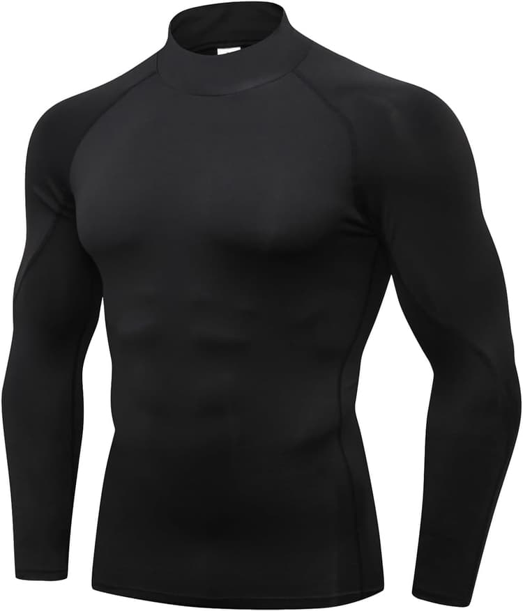 Men's Compression Shirts Thermal Long Sleeve Athletic Workout Tops Gym Undershirts Sports Baselayers Running T Shirt for Men