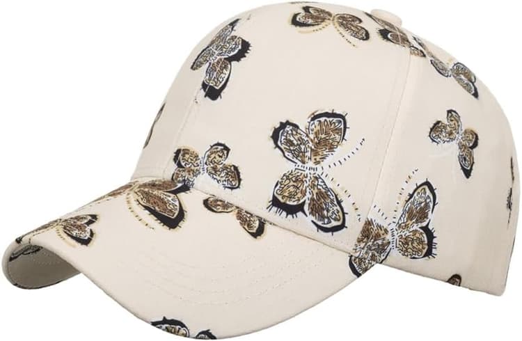 Femme Fille Casquettes de Baseball Chapeaux Souple Fin éte Motif de Papillon Chapeau de Soleil Chapeau de Sport de Couples Respirante Golf Bonnets