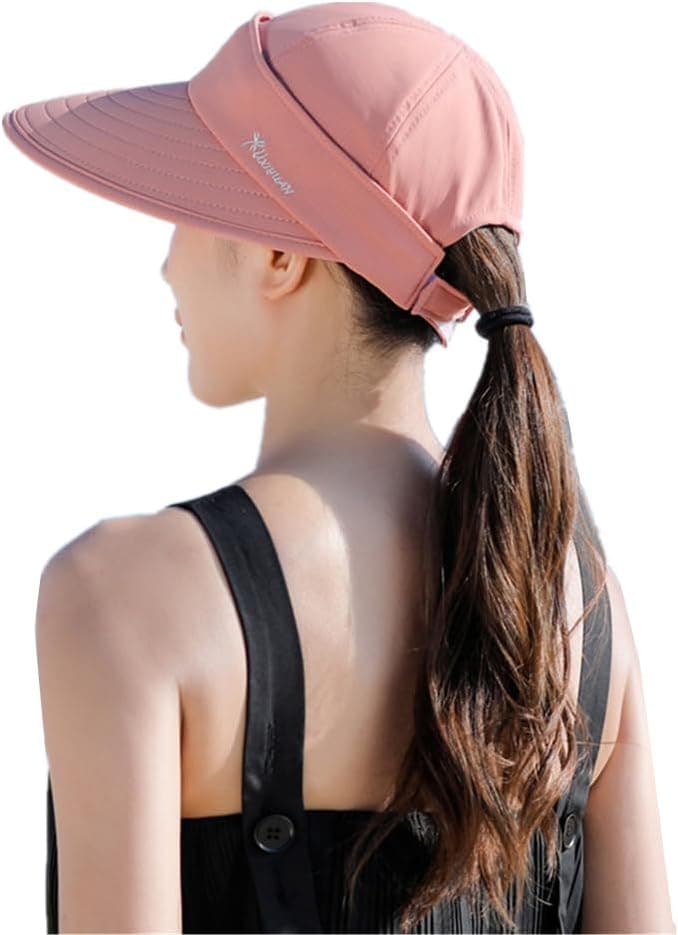 Casquette Visiere Sport Eté Chapeau de Soleil Démontable Capeline Femme Large Bord Pliable Chapeau de Plage Voyage Protection UV Cassquette de Baseball Piscine Camping Pêche Jardinage