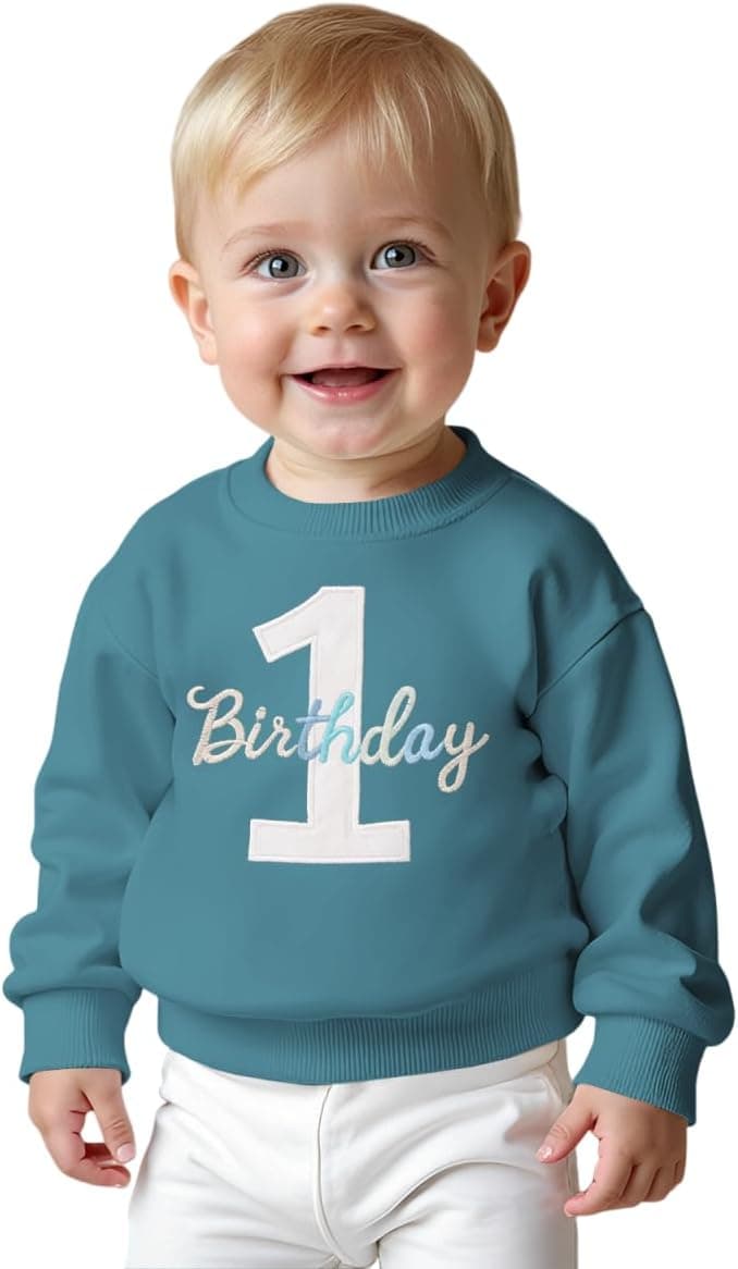 CM C&M WODRO 1er anniversaire garçon sweatshirt 1 anniversaire broderie pull nouveau-né bébé vêtements enfants sweatshirts col rond manches longues tout-petit tenues chaud automne hiver pull