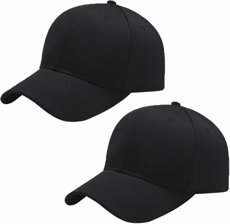 2 Pcs Casquette de Baseball pour Homme et Femme, été Coton Anti-Soleil Baseball Cap, Réglable Casquettes Sport Extérieur Sunhat Chapeau, Golf Hat