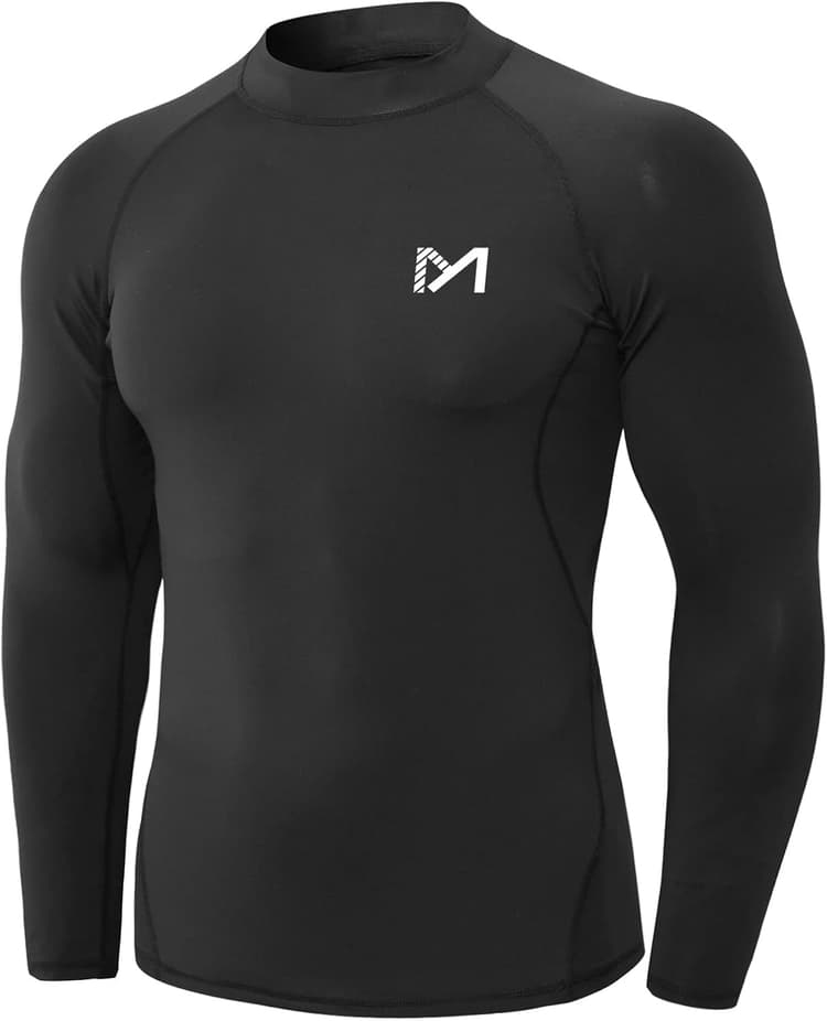 MEETYOO Tee Shirt Compression Homme Manche Longue/Courte,Baselayer Maillot Running Vetement Fitness pour Sports Jogging Musculation