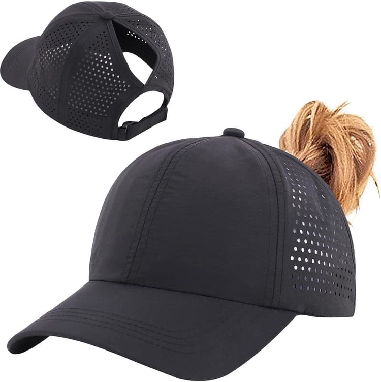 Enwokran Casquette de Baseball Femme, Queue de Cheval été Réglable Chapeau Séchage Rapide Respirante Anti-Soleil UV pour Running Golf Cyclisme Randonnée Sports D'extérieur