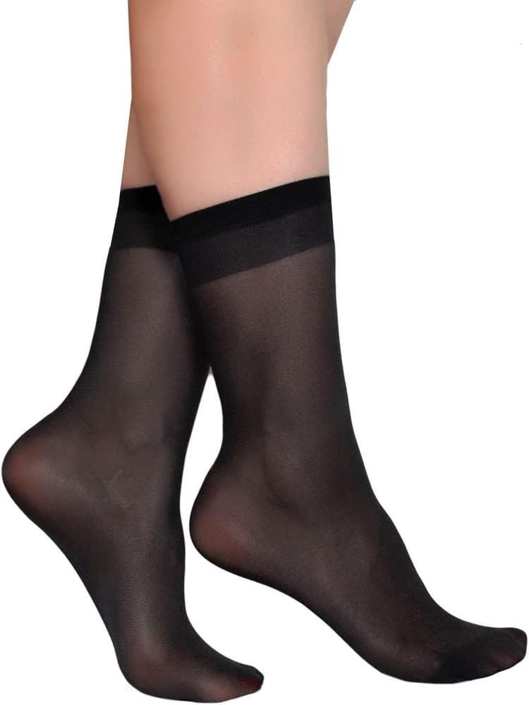 Pioni Women's 5 Pairs Nylon socks for women Ankle High Sheer Socks Tights Hosiery Crew Stocking