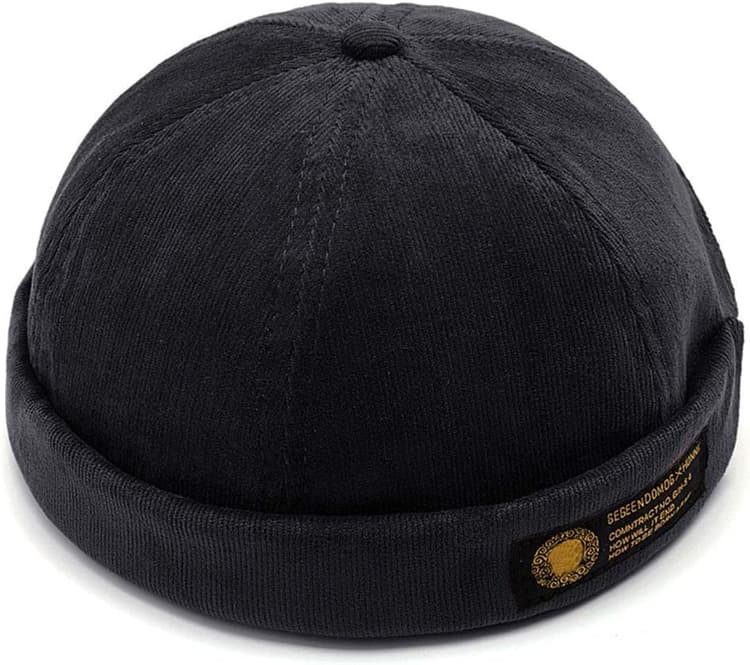 YAMEE Bob Homme Docker Bonnet Casquette Neuf Urban Style Bord Roulé rétro Travailleur Marin Unique Street décontracté Brimless Chapeau (One Size 56-58cm)