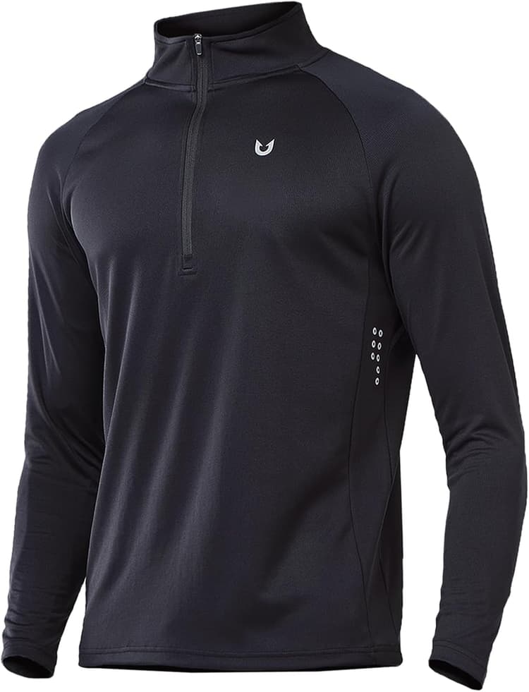 NORTHYARD Quarter Zip Pullover Men Running Shirt Long Sleeve Moisture Wicking Quick Dry Athletic Workout Shirts