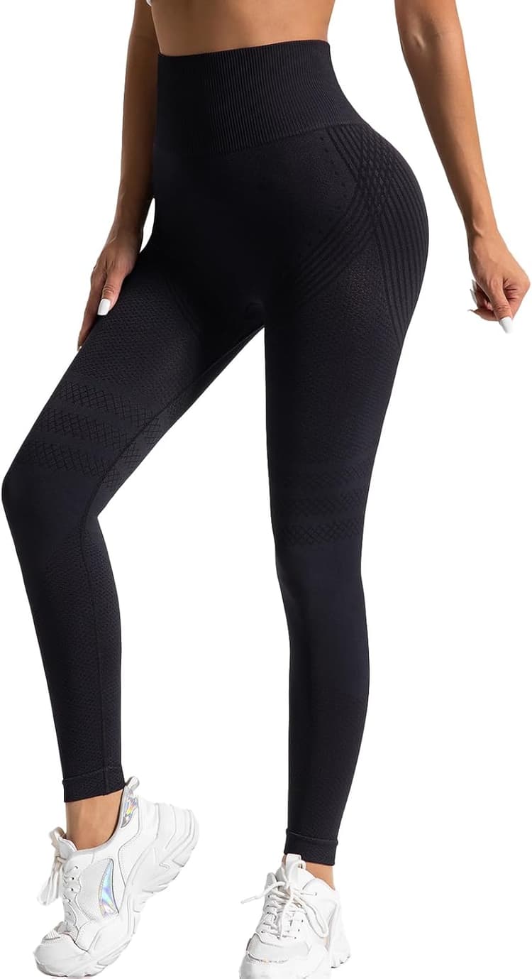 Leonie & Co Leggings Anti Cellulite 3D Femme Original, Legging Anti-Cellulite à Compression 3 D, Minceur Taille Haute sans Couture, Pantalon de Sport Yoga Fitness Push-Up Sculptant