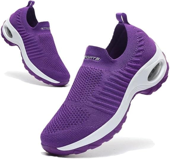 Chaussure Femme Sneakers Chaussures Orthopediques Legere sans Lacets Tennis Confort Outdoor de Jogging Sport Fitness Gym Athlétique Respirante Air Course