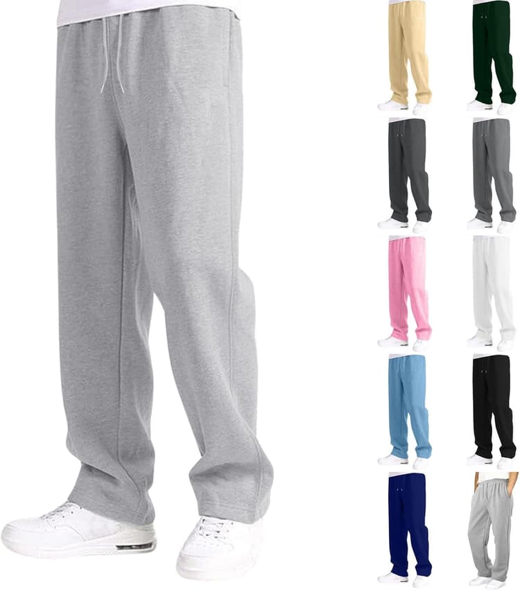 Générique Pantalon Jogging pour Garçon et Ado Baggy Cargo Pantalons Large avec Jambe Droite à Taille Haute Sweatpants de Survetement Confortables Décontracté Training Pants 5-16 Ans