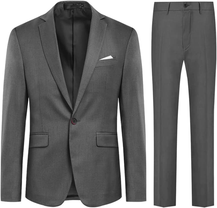 Allthemen Costume Homme 2 pièces à Un Bouton Blazer Mariage avec Fente arrière Casual d'affaires