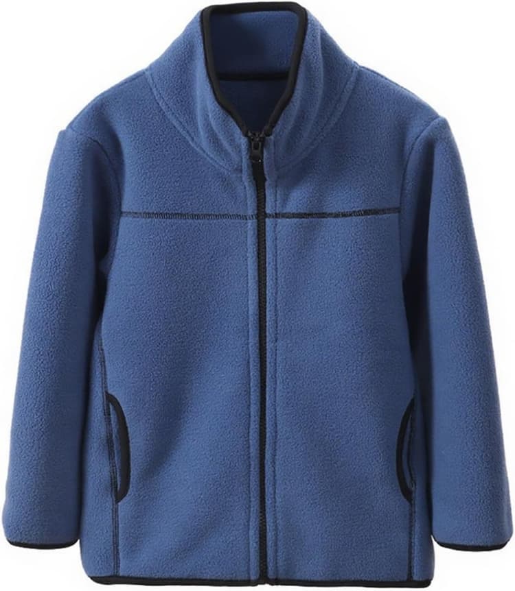 JFAN Veste en Polaire avec Zip Garçon Hiver Blouson Thermique à Col Roulé Enfant Blouson de Ski Sport Garçon 8-12 ans