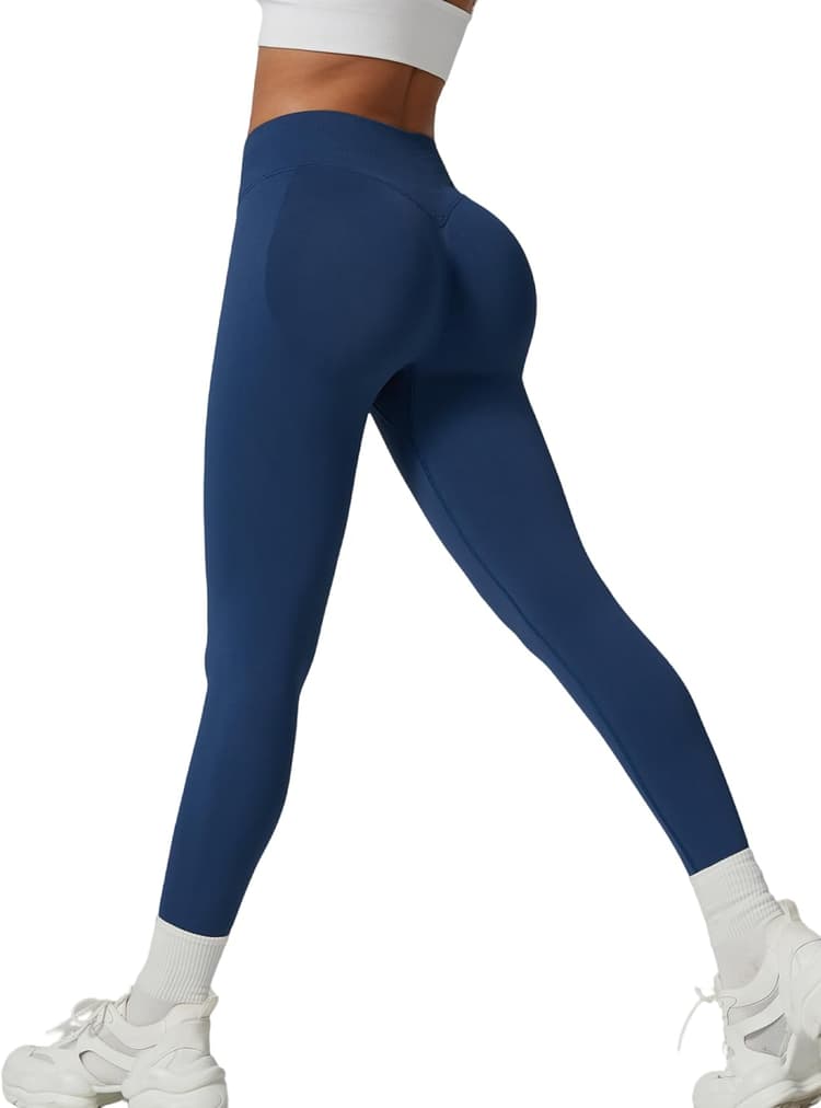 Legging Sport Femme Taille Haute sans Couture Butt Lift Anti Cellulite Push-Up Contrôle du Ventre Opaque Doux Respirant Yoga Fitness Pantalon Sport Gym Running Exercice Entraînement