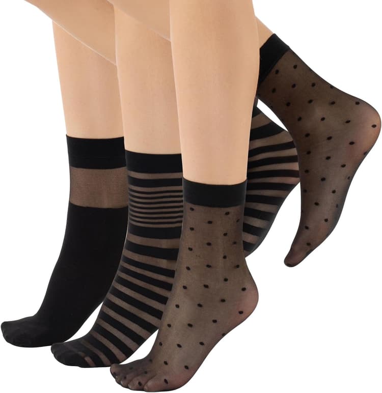 CALZITALY 3 Paires de Chaussettes Voiles Femme Assorti Elégantes, Made in Italy