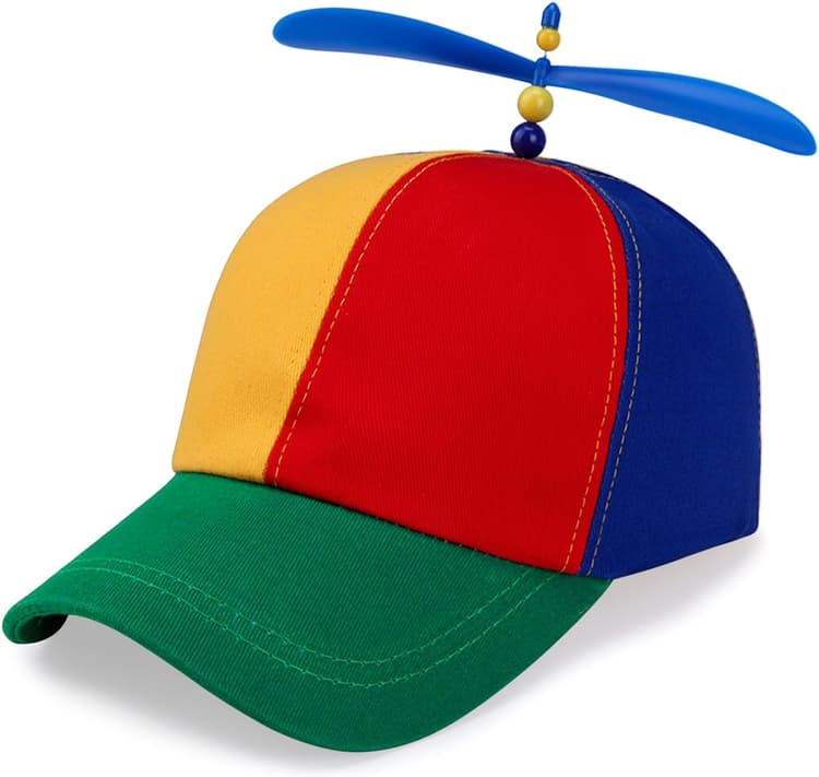 Casquette Hélice,Chapeau Hélice Colorée,Casquette Ventilateur,Chapeau D'hélicoptère pour Adultes Enfant, Drôle Casquette de Baseball pour Les Soirées à Thème du Carnaval