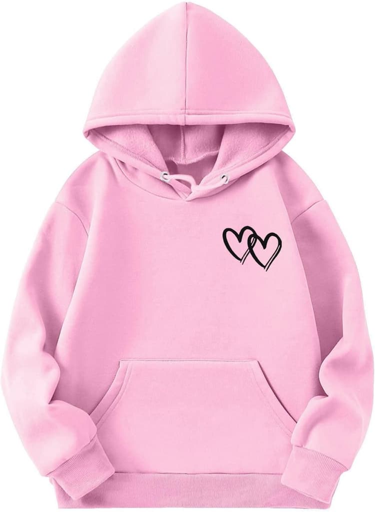Pull à manches longues et doux pour femme - Pull à capuche graphique pour enfants - Pull mignon - Vêtements de haut pour filles - Meilleurs amis - Pull pour fille