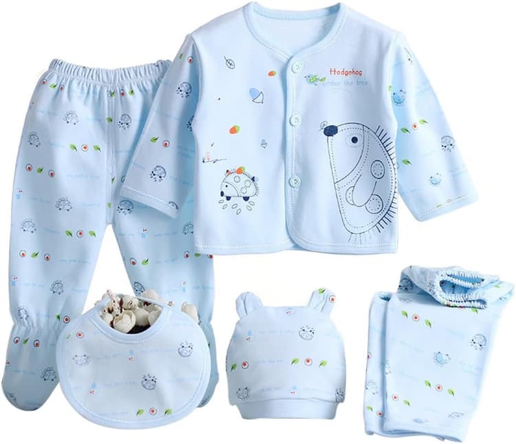 Ensembles de vêtements en coton pour bébés garçons et filles nouveau-nés de 0 à 3 mois, comprenant des hauts, un chapeau, un pantalon et une tenue assortie