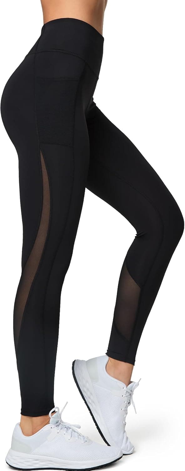 Yvette Leggings de Sport Femme Mesh Opaque Taille Haute Pantalon de Yoga Doux Respirant Grande Taille Pilates Fitness Voyage Gym