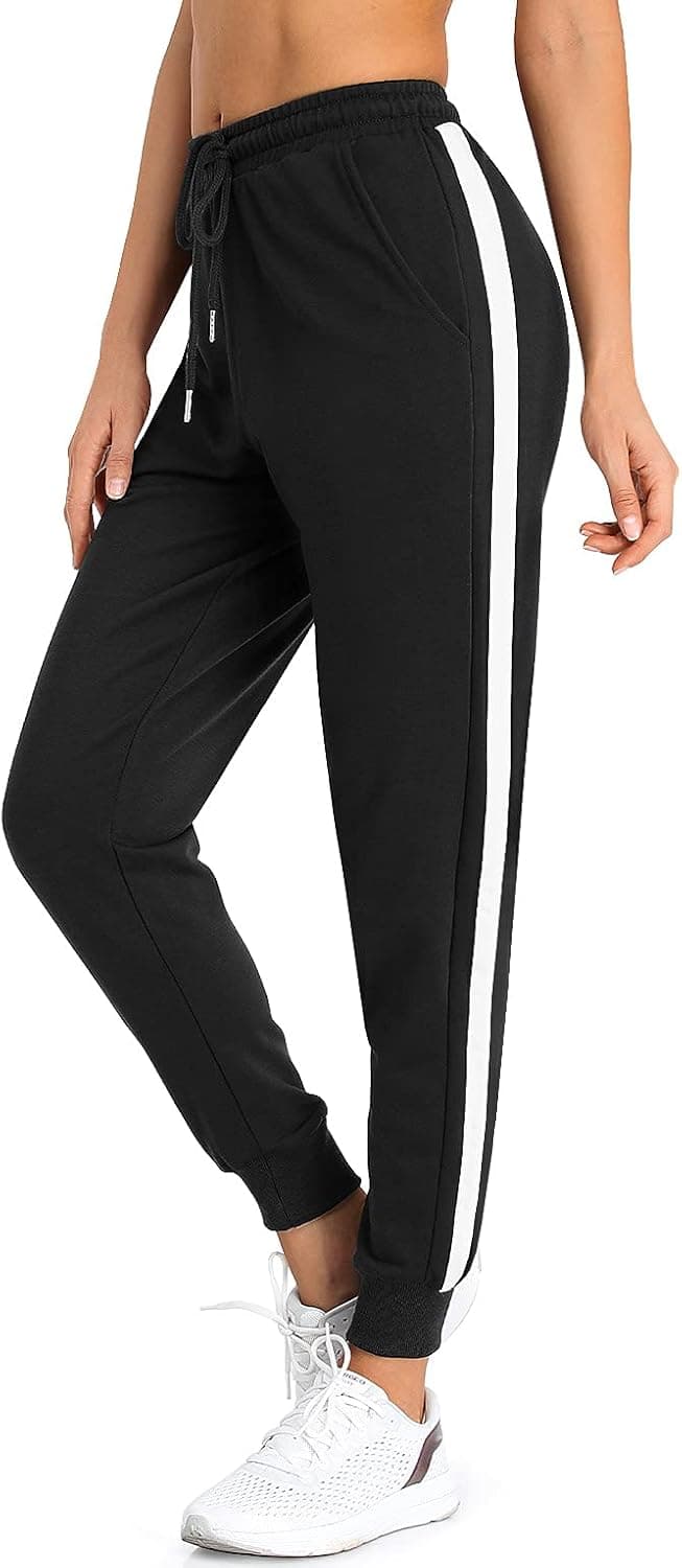 Pantalon de Jogging Femme Cotton Longue Survetement Femmes Vêtements de Sport Sportswear Pantalon de Sport Taille Elastique Drawstring pour Sport Yoga Fitness Casual Gym Running