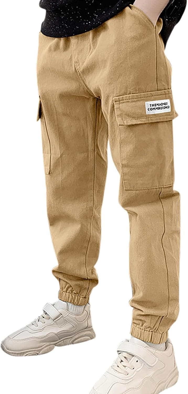 Pantalon Cargo Ado Garçon Taille élastique Large 8-15 Ans Pantalon Ample Enfant Garcon Hiver Pas Cher Confortable Casual Sport Jogging Streetwear Sweatpants
