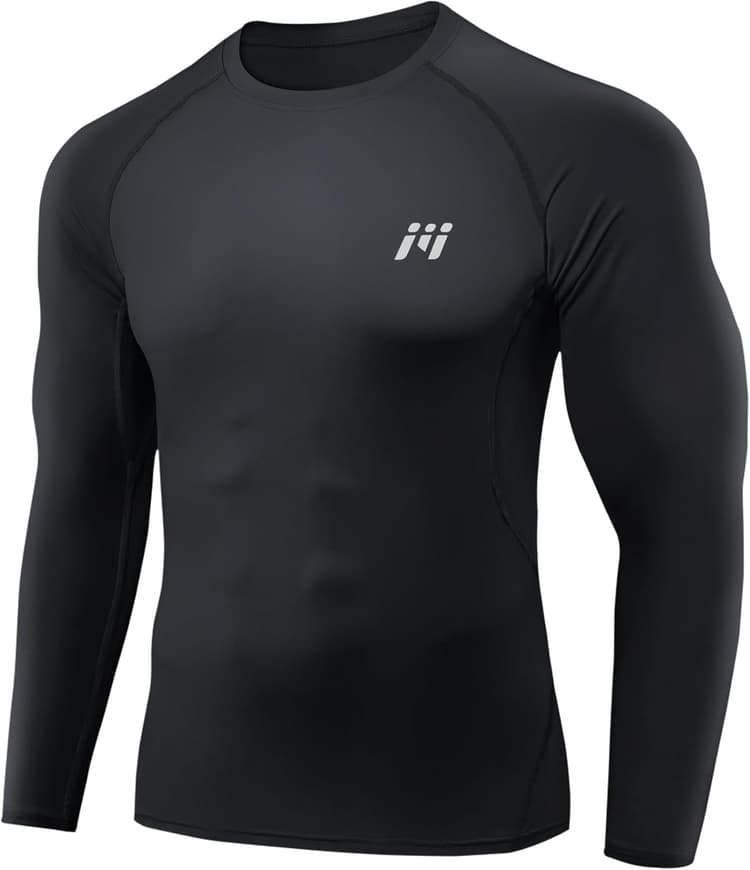 MEETWEE Haut Compression Homme Manche Longue/Courtes,Baselayer Maillot Running Vetement Fitness pour Sports Jogging T-Shirt Baselayer pour Sports Musculation Gym