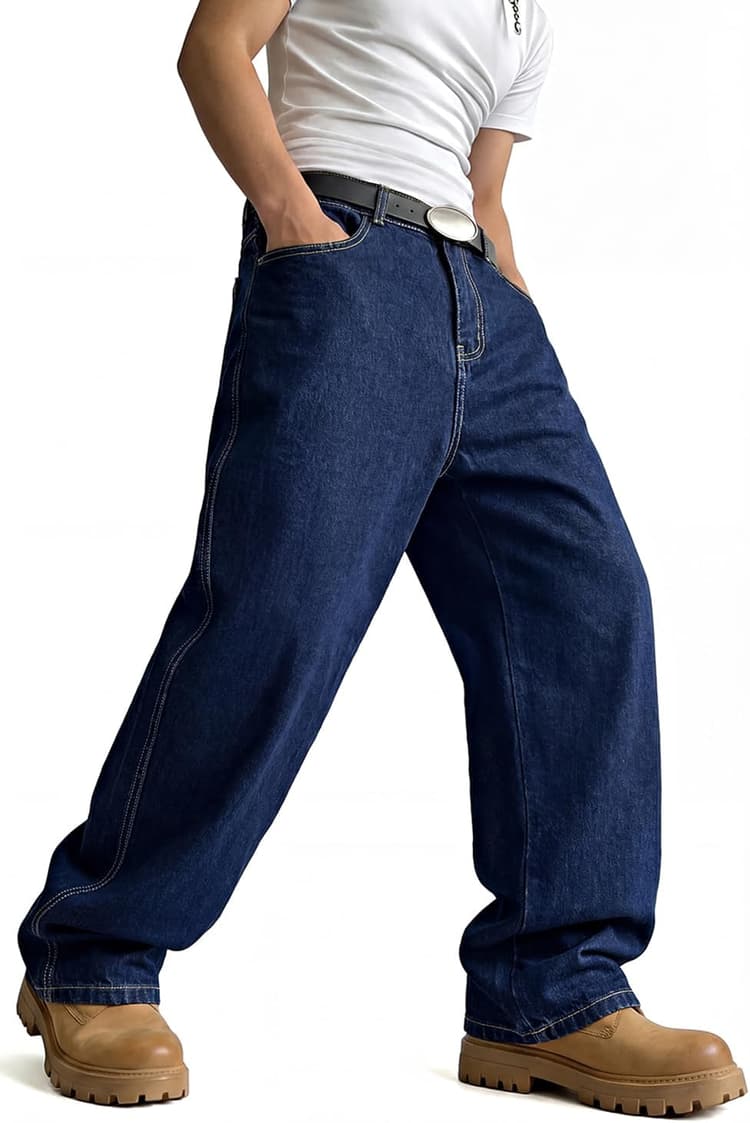 GINGTTO Mens Baggy Jeans Wide Leg Y2K Jeans Men Loose Fit Denim Pants
