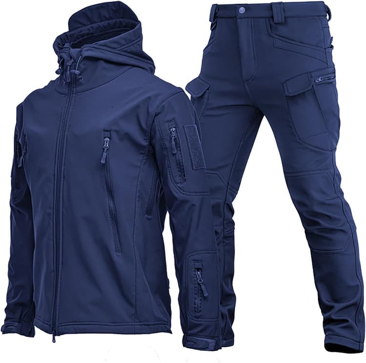 Ensemble 2 pièces pour homme - Uniformes tactiques militaires - Veste softshell - Pantalon imperméable - Veste de travail et pantalon - Combinaison confortable pour l'extérieur
