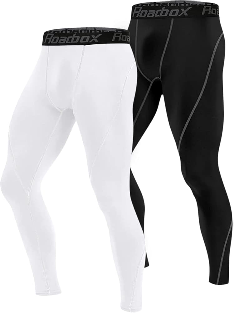 Roadbox 1, 2 or 3 Pack Men's Compression Pants Athletic Base Layer Cycling Tights Leggings for Running Yoga Basketball