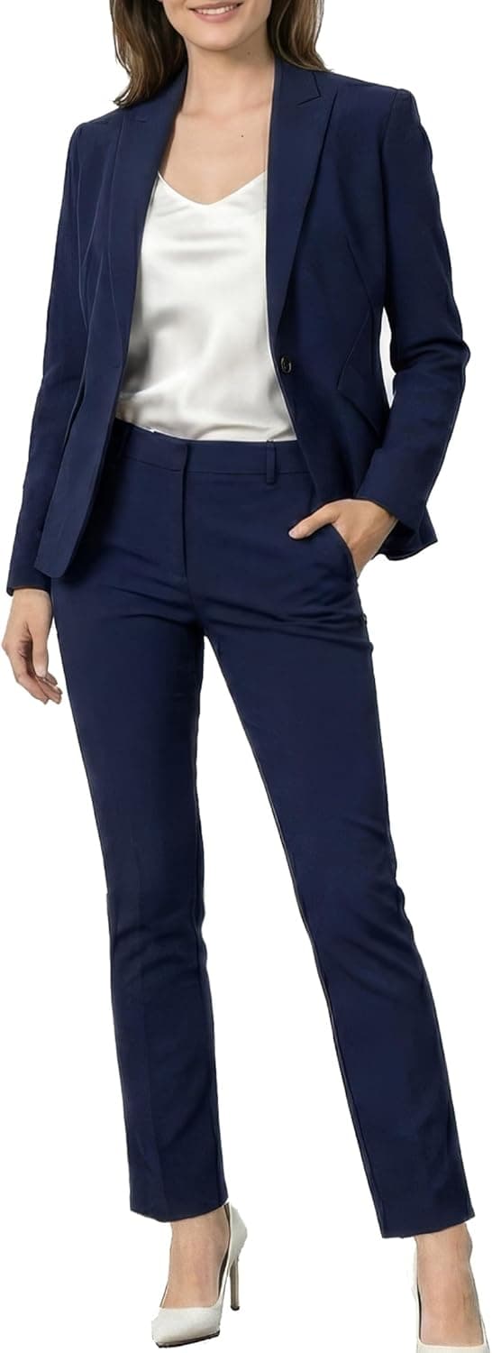 Marycrafts Women's Blazer Pant Suits Set Business Professional Workwear Suit
