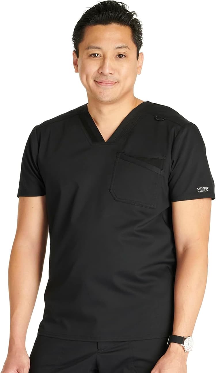 Cherokee Men Scrubs Top Workwear Revolution V-Neck WW751
