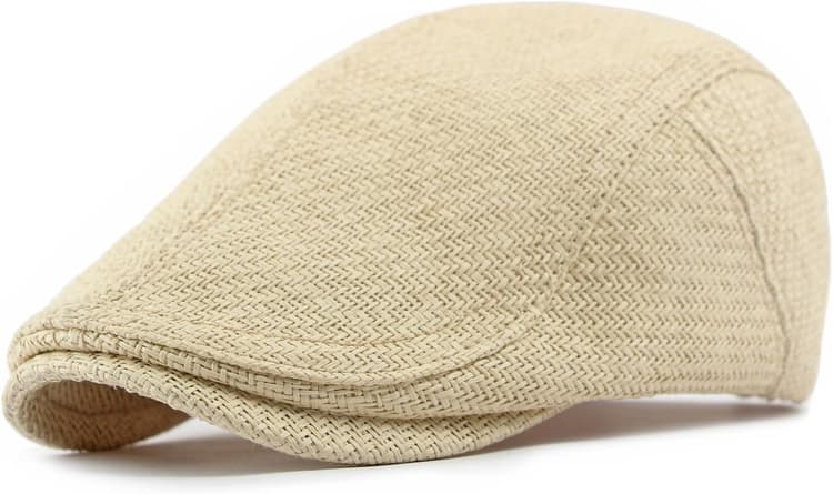 YAMEE Bérets Homme Paille Respirant Été,Béret Femme Loisirs Réglable,Casquette Newsboy Classique,Chapeau Conduite Protection Solaire,Casquette de Plate pour la Plage,Les Vacances,Le Jardinage