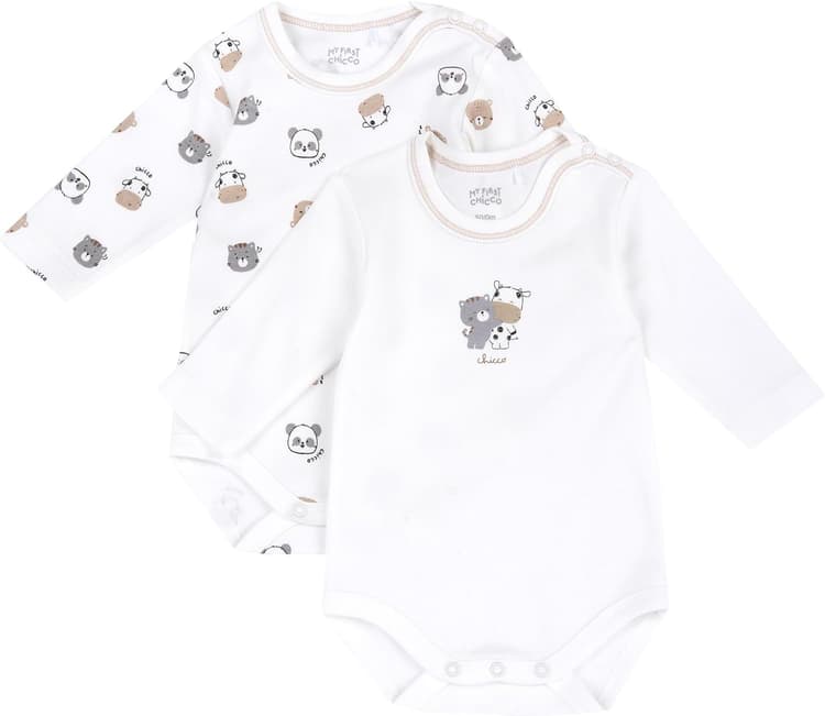 Chicco Body en Coton À Manches Longues Ensemble deux bodies à manches longues Chicco Mixte enfant (lot de 2)