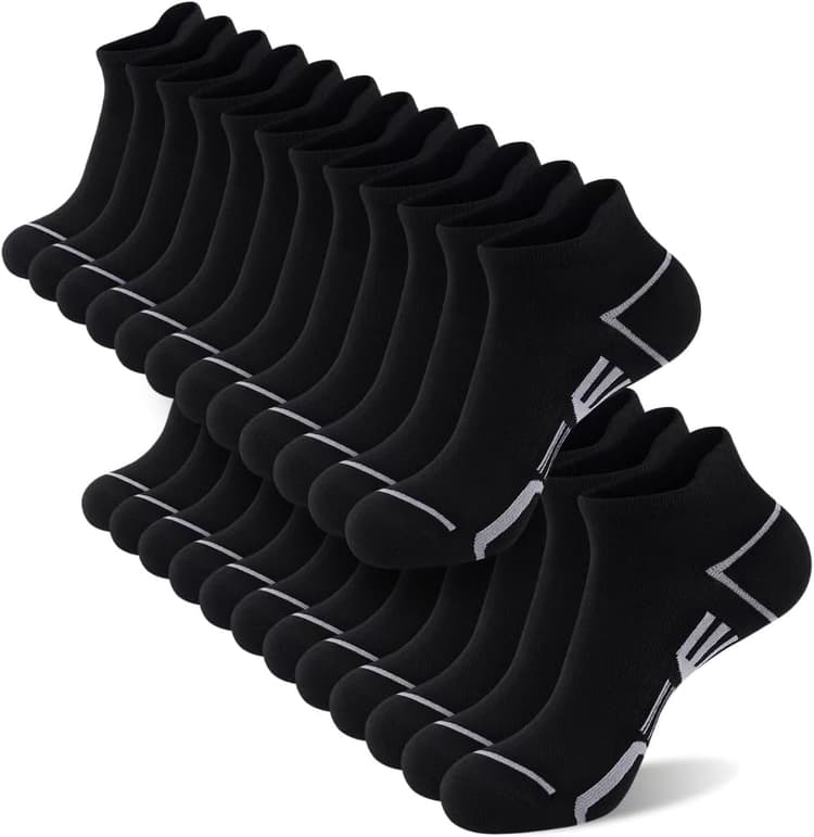 shnn 12 Pairs Mens Ankle Socks Athletic Casual Low Cut Short Socks for Men With Tab Shoes Size 6-11
