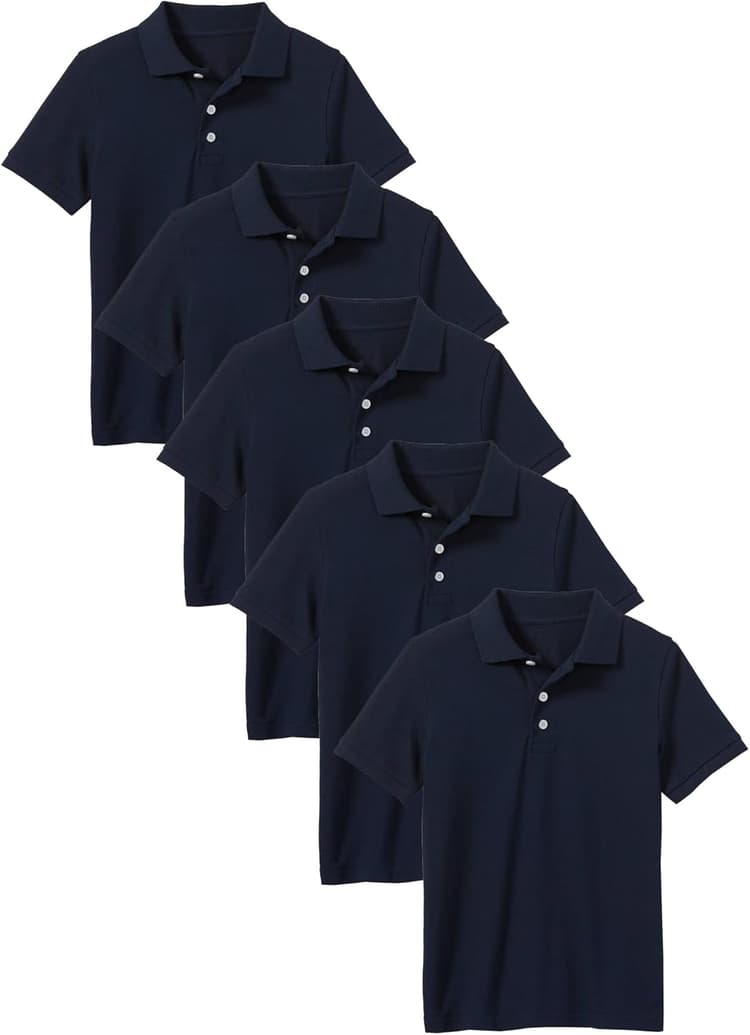 Galaxy by Harvic Polo Shirts for Boys 5-Pack Tagless School Uniform Shirts for Boys – Soft Comfortable Everyday Wear